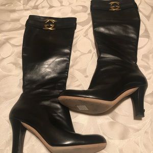 Gucci Interlocking G Logo Leather Boots